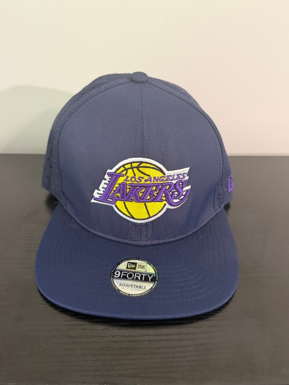 Los Angeles Lakers New Era 9FORTY Adjustable Hat Navy NBA Snapback Performance